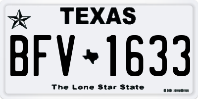 TX license plate BFV1633