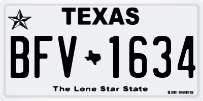 TX license plate BFV1634