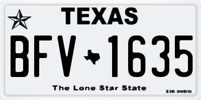 TX license plate BFV1635