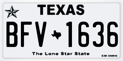 TX license plate BFV1636