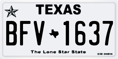 TX license plate BFV1637