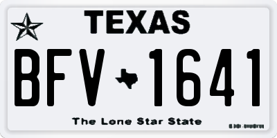 TX license plate BFV1641