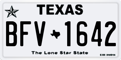 TX license plate BFV1642