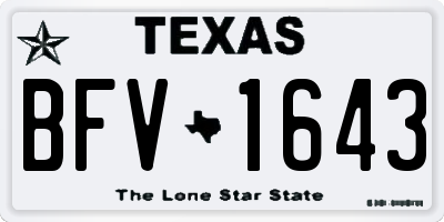 TX license plate BFV1643