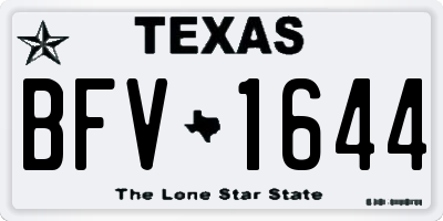 TX license plate BFV1644
