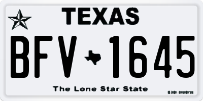 TX license plate BFV1645