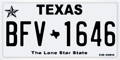 TX license plate BFV1646