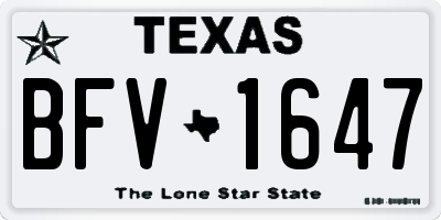 TX license plate BFV1647