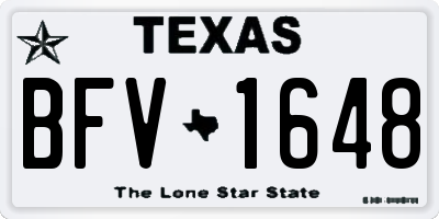 TX license plate BFV1648