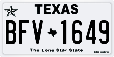 TX license plate BFV1649