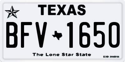 TX license plate BFV1650