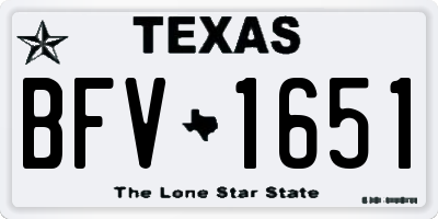 TX license plate BFV1651