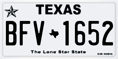 TX license plate BFV1652