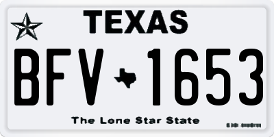 TX license plate BFV1653