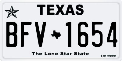 TX license plate BFV1654