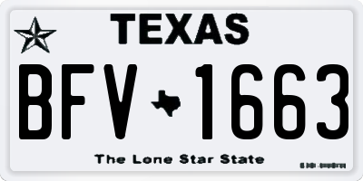 TX license plate BFV1663