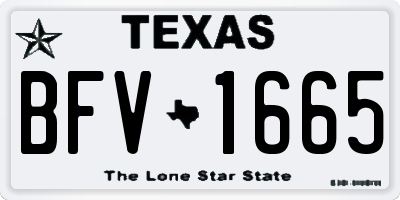 TX license plate BFV1665