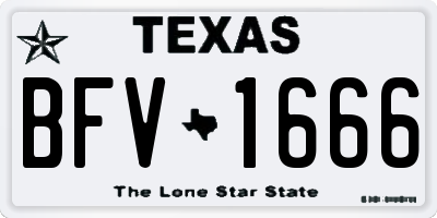 TX license plate BFV1666