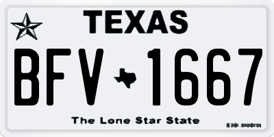 TX license plate BFV1667