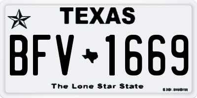 TX license plate BFV1669