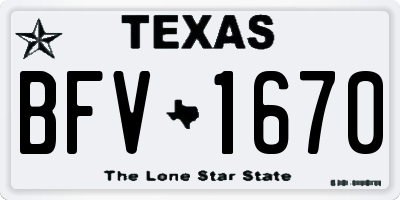 TX license plate BFV1670