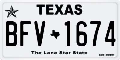 TX license plate BFV1674