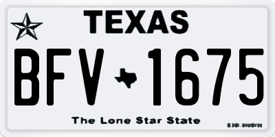 TX license plate BFV1675
