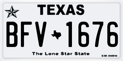 TX license plate BFV1676