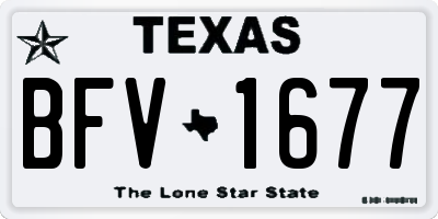 TX license plate BFV1677