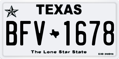 TX license plate BFV1678