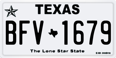TX license plate BFV1679