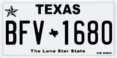 TX license plate BFV1680