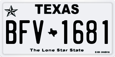 TX license plate BFV1681