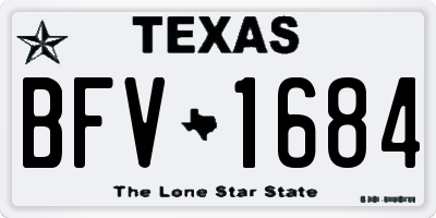 TX license plate BFV1684