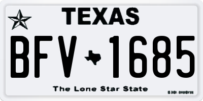 TX license plate BFV1685