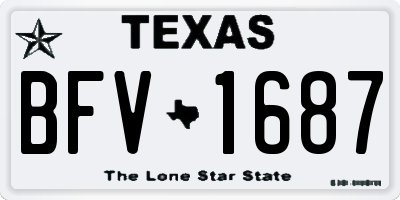 TX license plate BFV1687