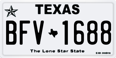 TX license plate BFV1688