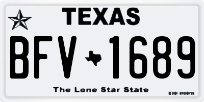 TX license plate BFV1689