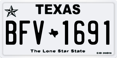 TX license plate BFV1691