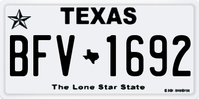 TX license plate BFV1692
