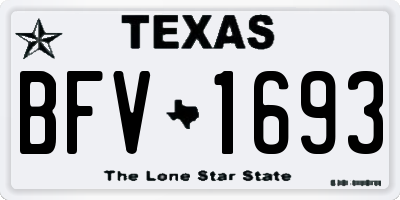 TX license plate BFV1693