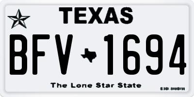 TX license plate BFV1694