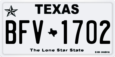 TX license plate BFV1702