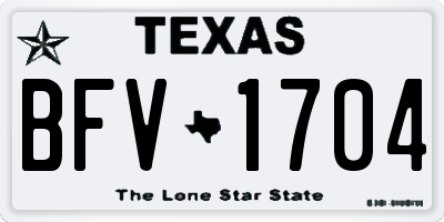 TX license plate BFV1704