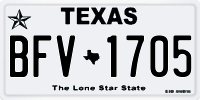 TX license plate BFV1705