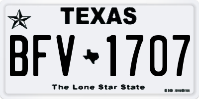 TX license plate BFV1707