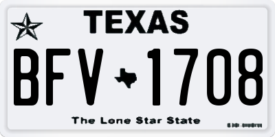 TX license plate BFV1708