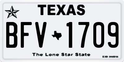 TX license plate BFV1709