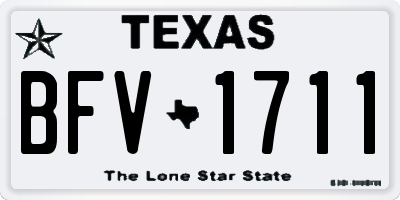 TX license plate BFV1711