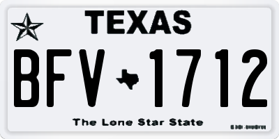 TX license plate BFV1712